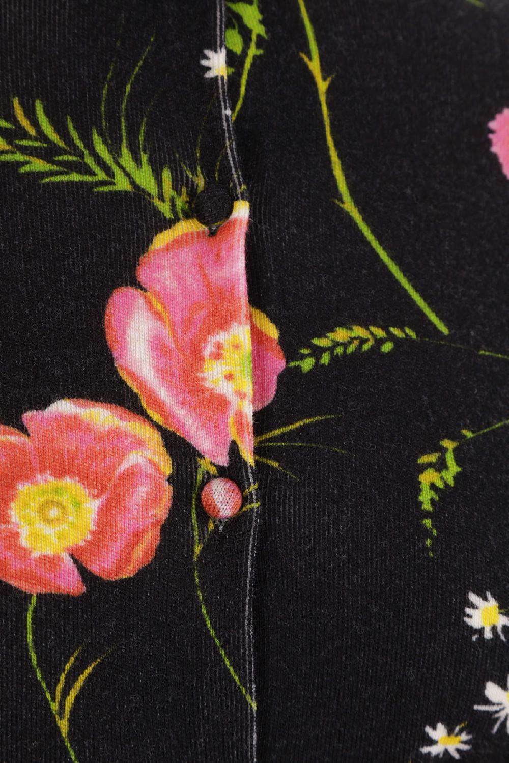 BALENCIAGA Cardigan Cropped In Lana Stampa Poppy