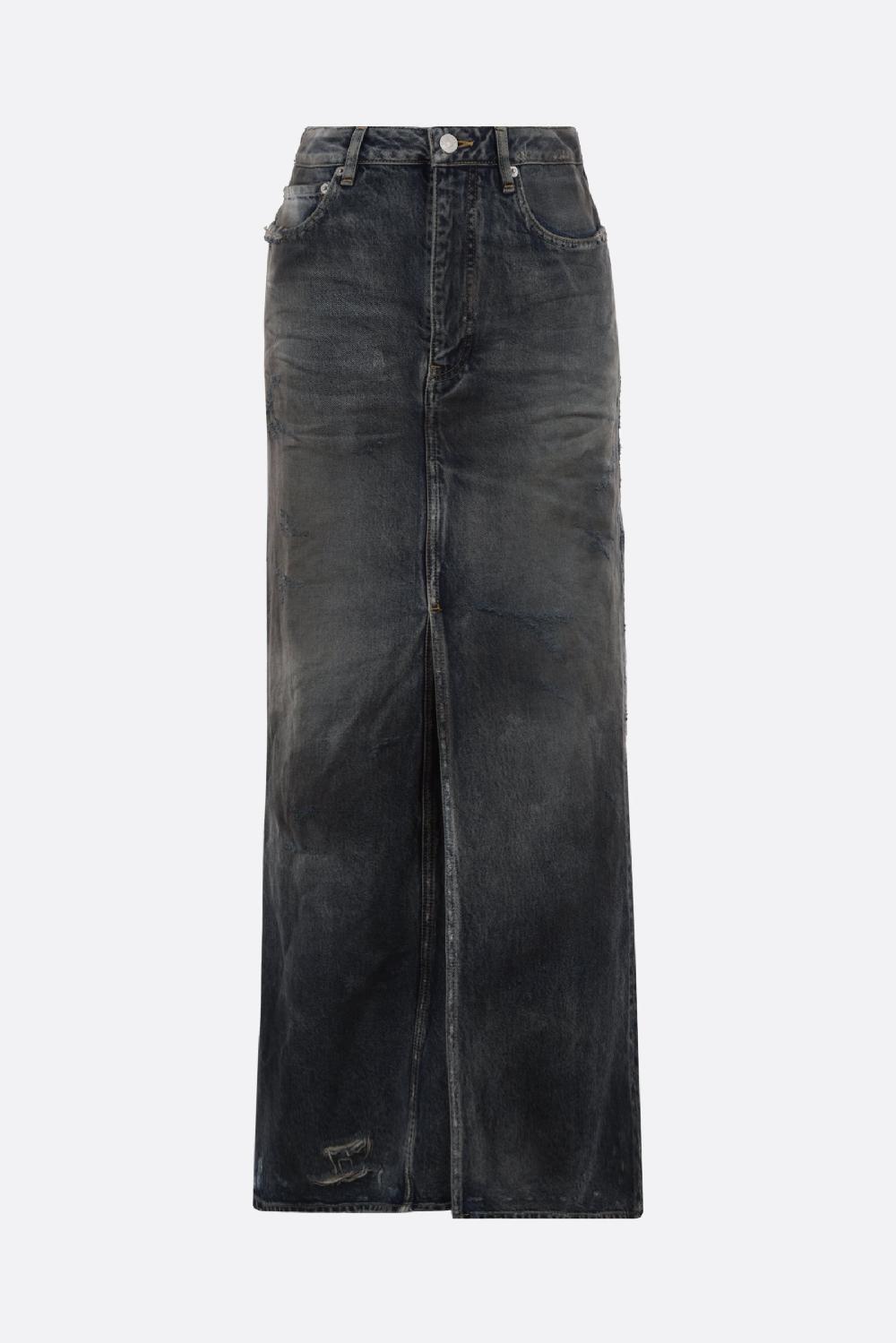 BALENCIAGA gonna lunga in denim