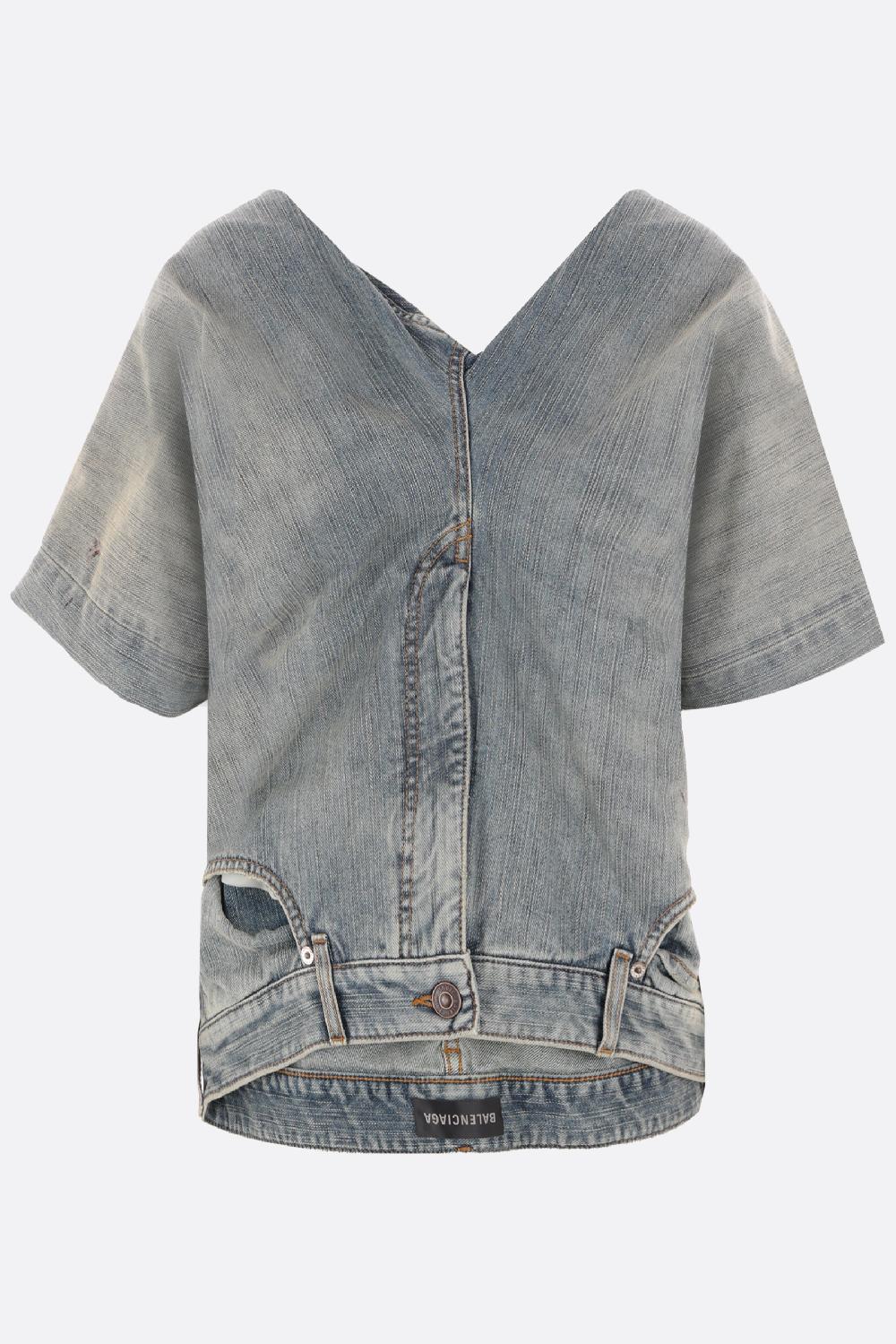 BALENCIAGA top a pantalone in denim