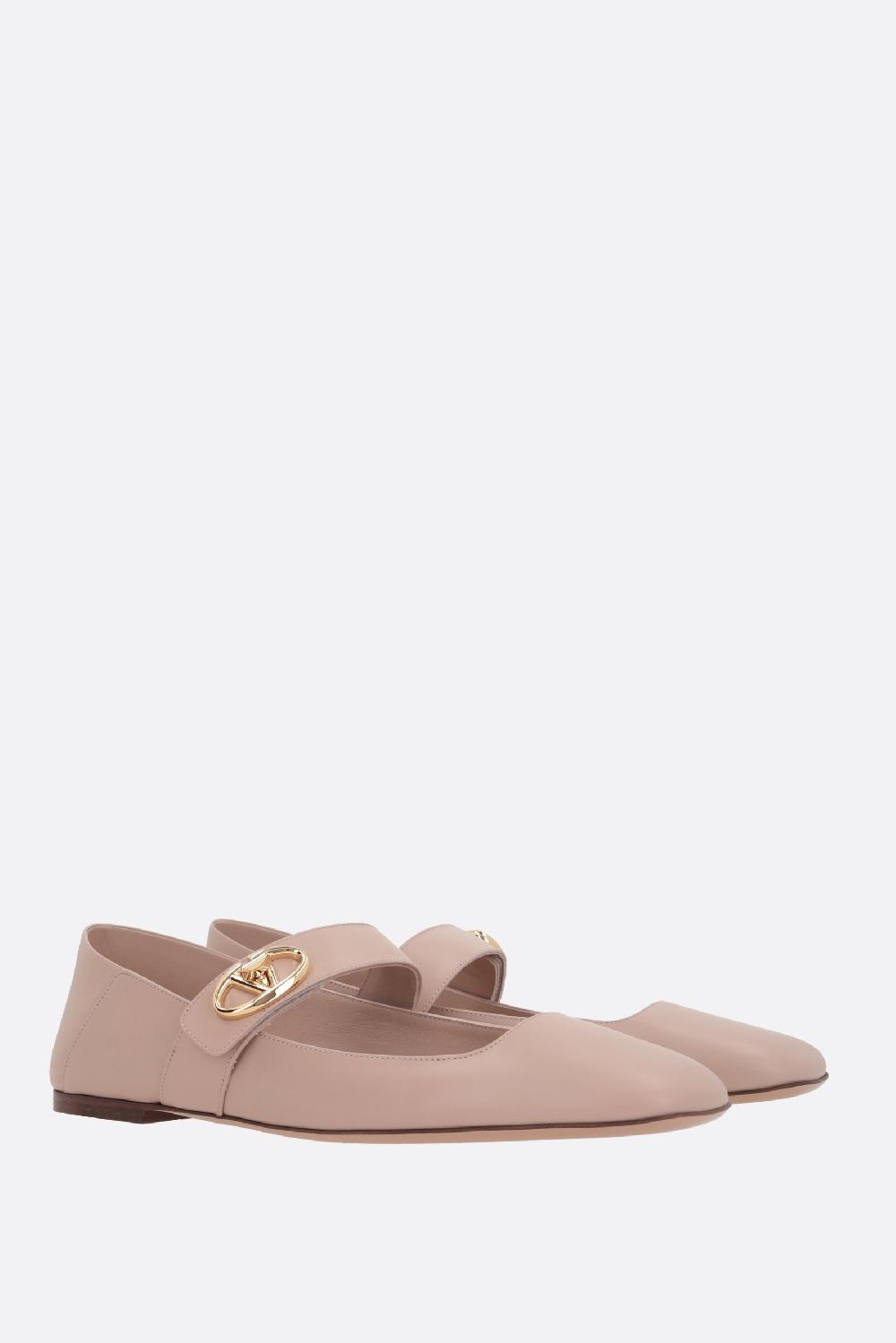 VALENTINO GARAVANI Ballerina Mary-jane VLogo Locker In Pelle Liscia