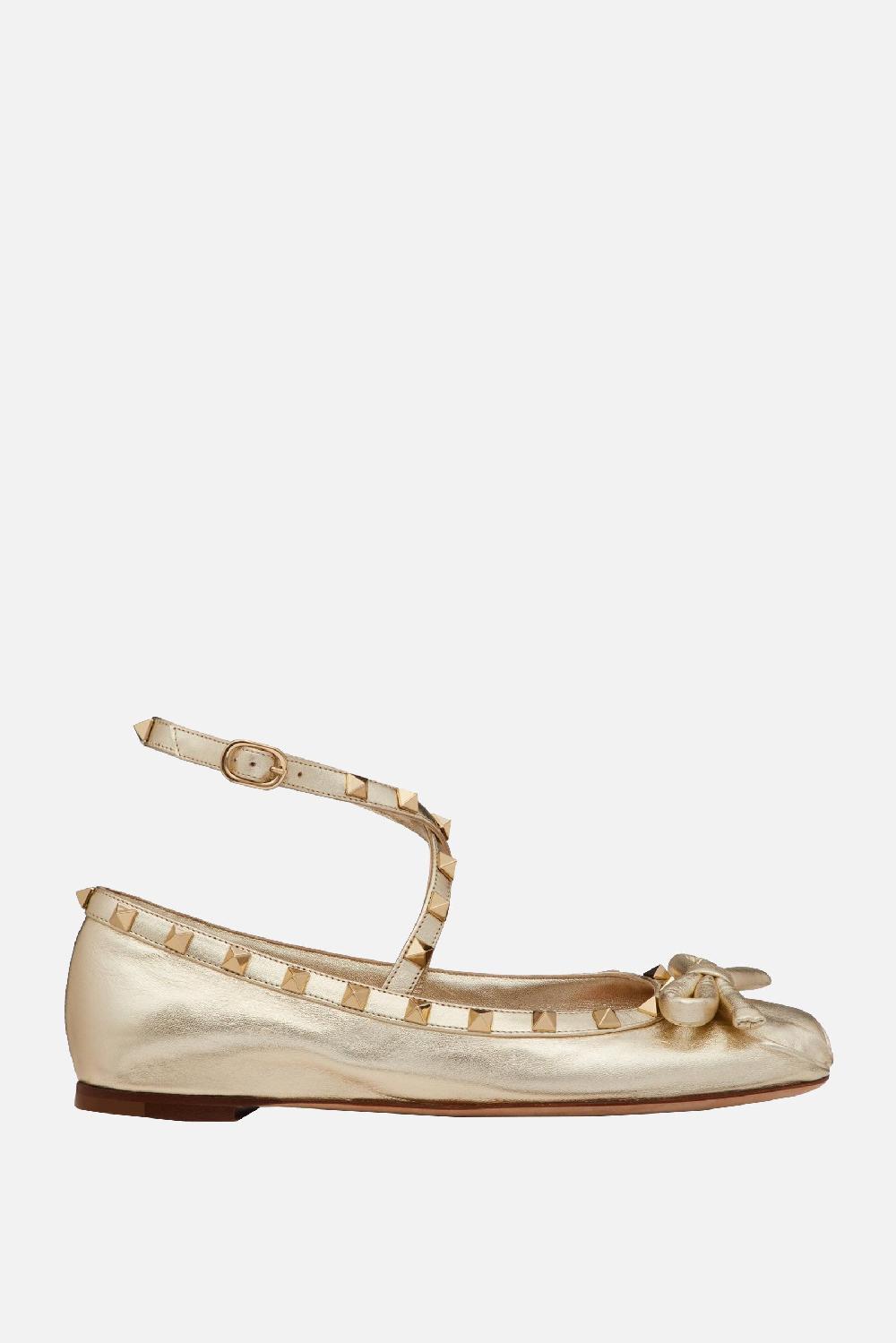 VALENTINO GARAVANI ballerina Rockstud in nappa laminata