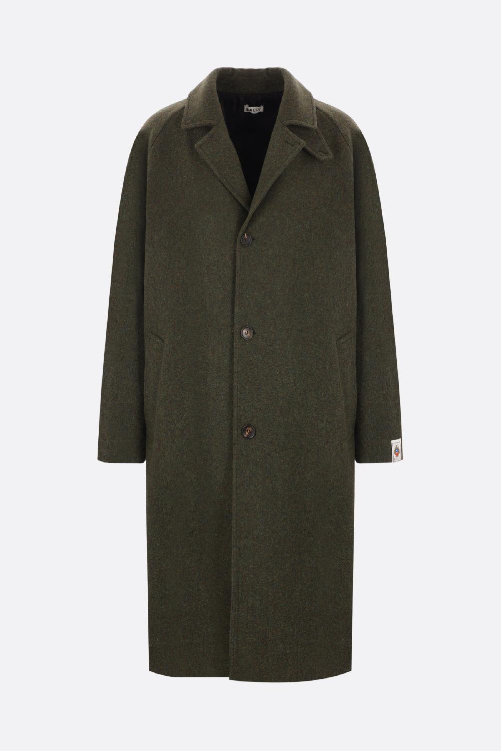 BALLY cappotto monopetto in feltro di lana