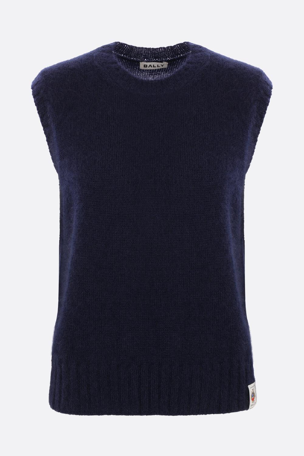 BALLY gilet in maglia di mohair e seta