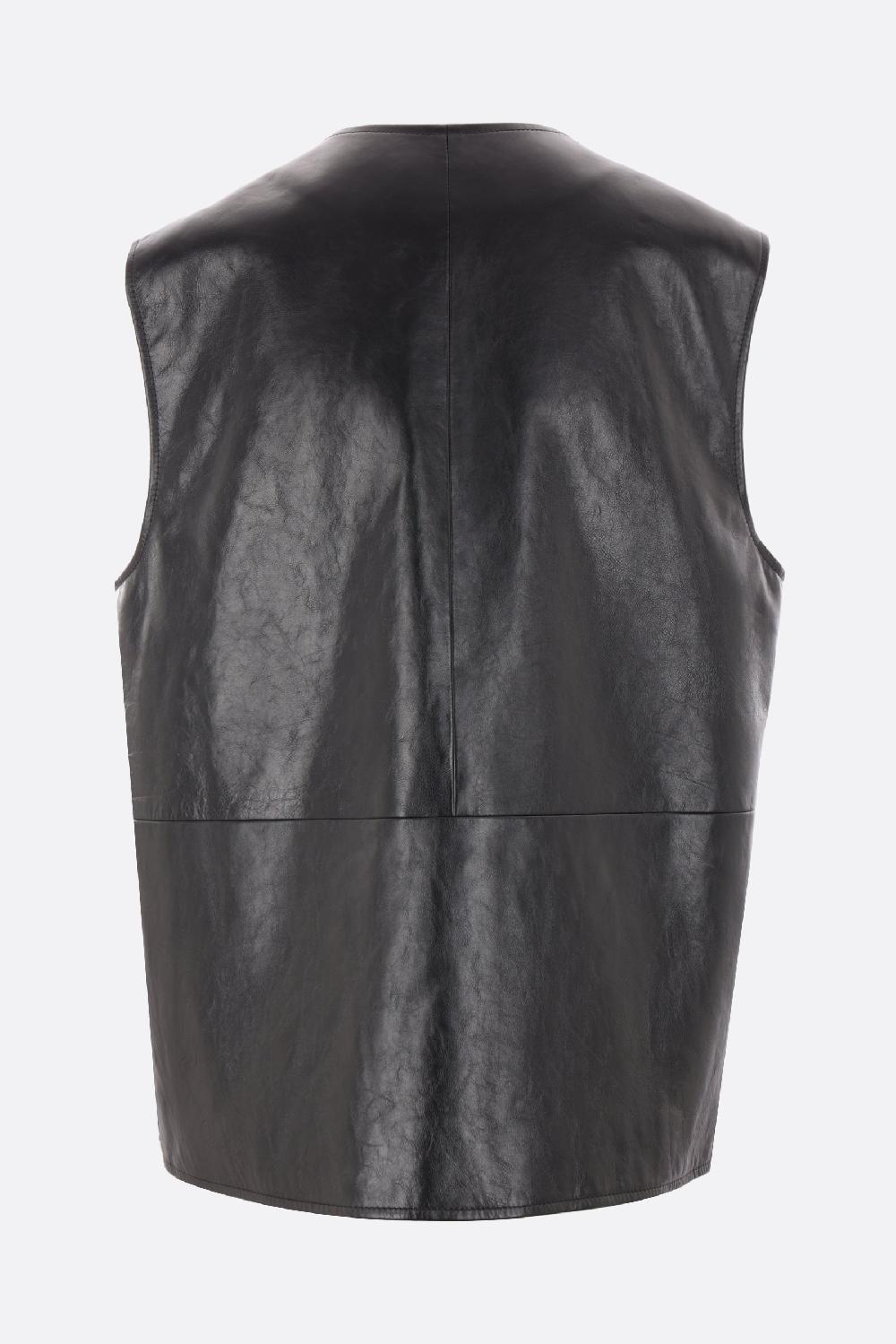 BALLY Gilet Monopetto In Pelle Con Borchie