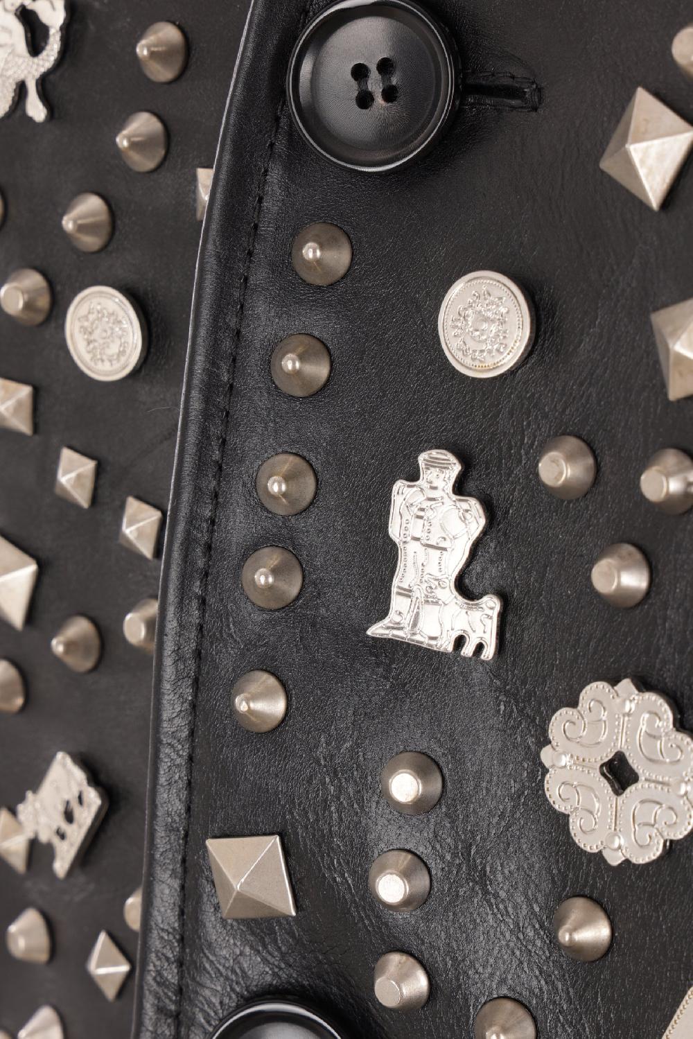 BALLY Gilet Monopetto In Pelle Con Borchie