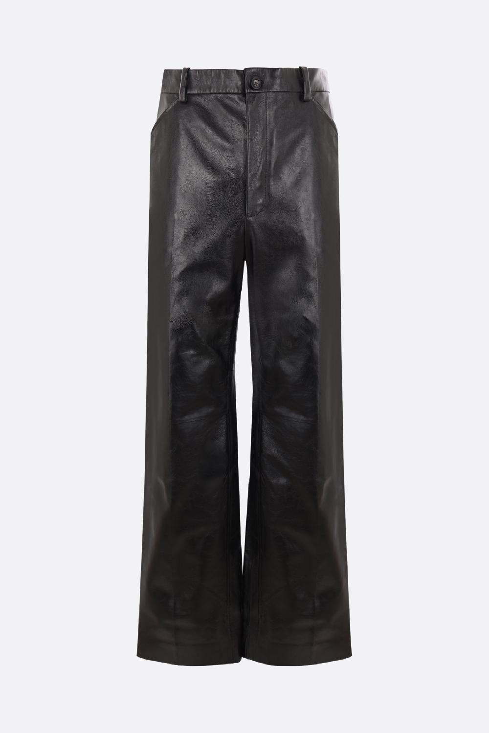 BALLY pantalone a gamba dritta in pelle