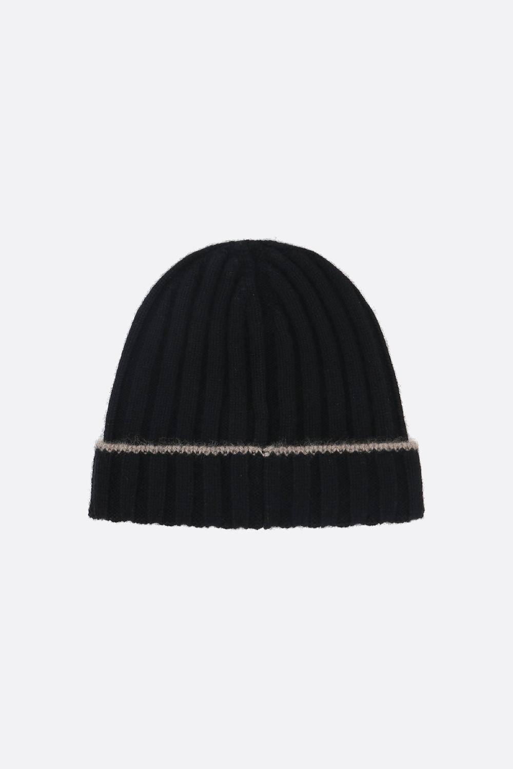 BRUNELLO CUCINELLI Berretto In Maglia Di Cashmere A Coste