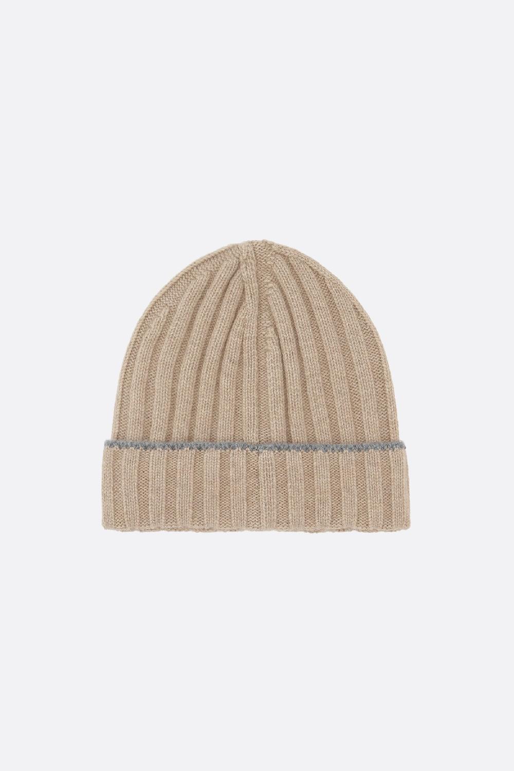 BRUNELLO CUCINELLI Berretto In Maglia Di Cashmere A Costine