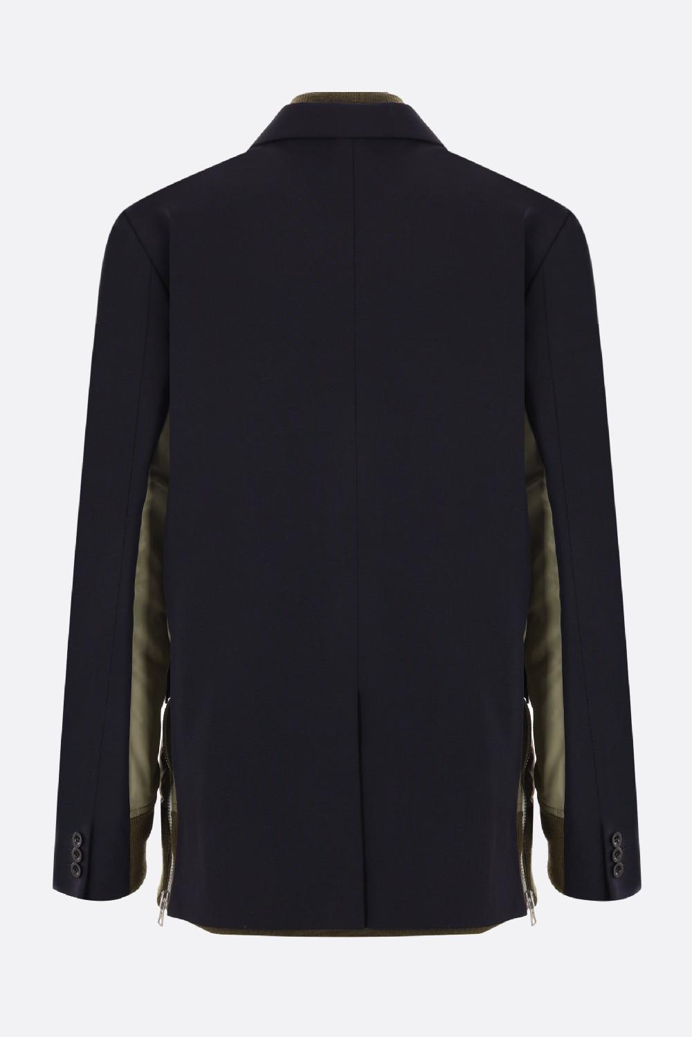 SACAI Blazer Monopetto Imbottito In Grain De Poudre E Nylon
