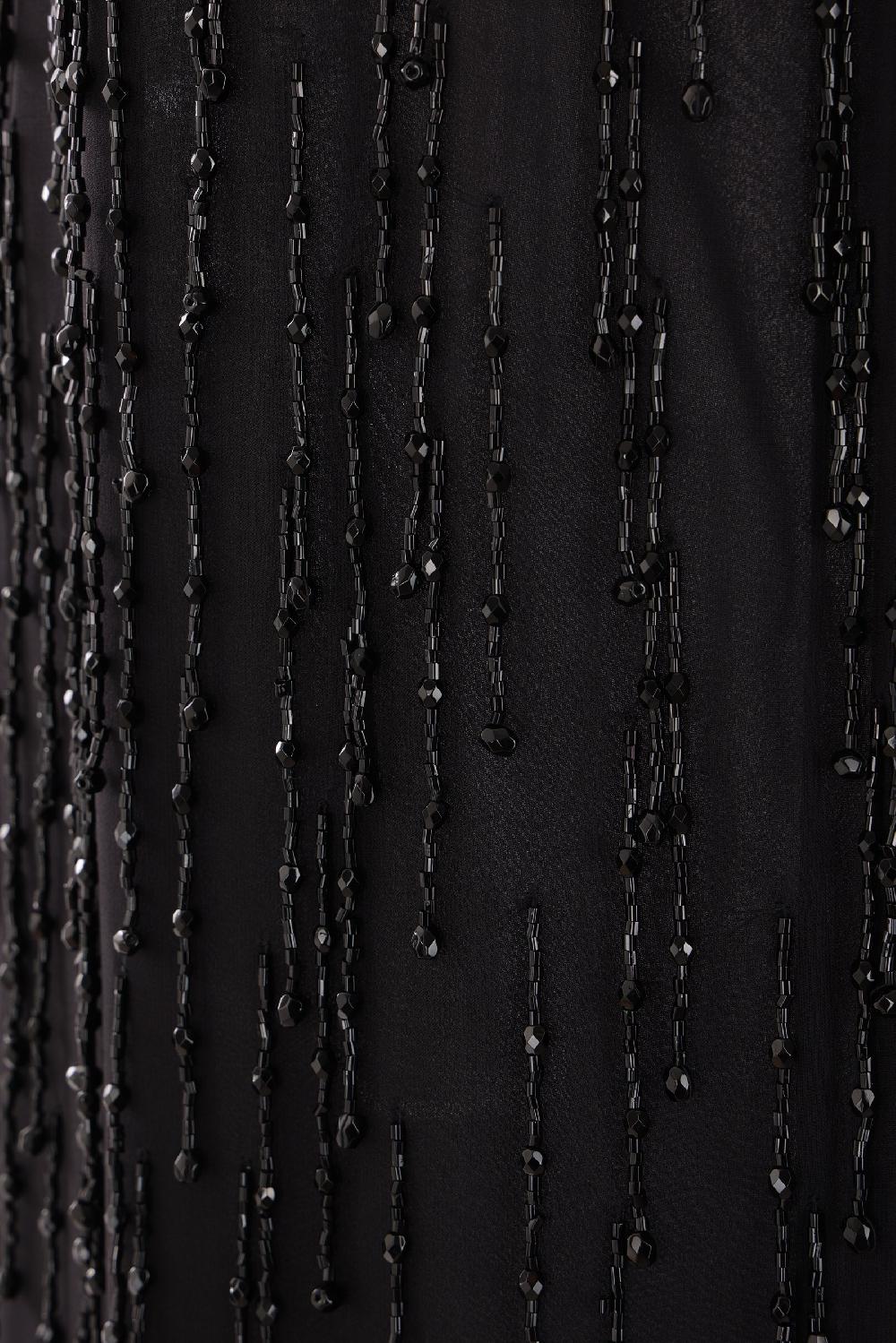 BLUMARINE Abito Smanicato In Georgette Con Frange