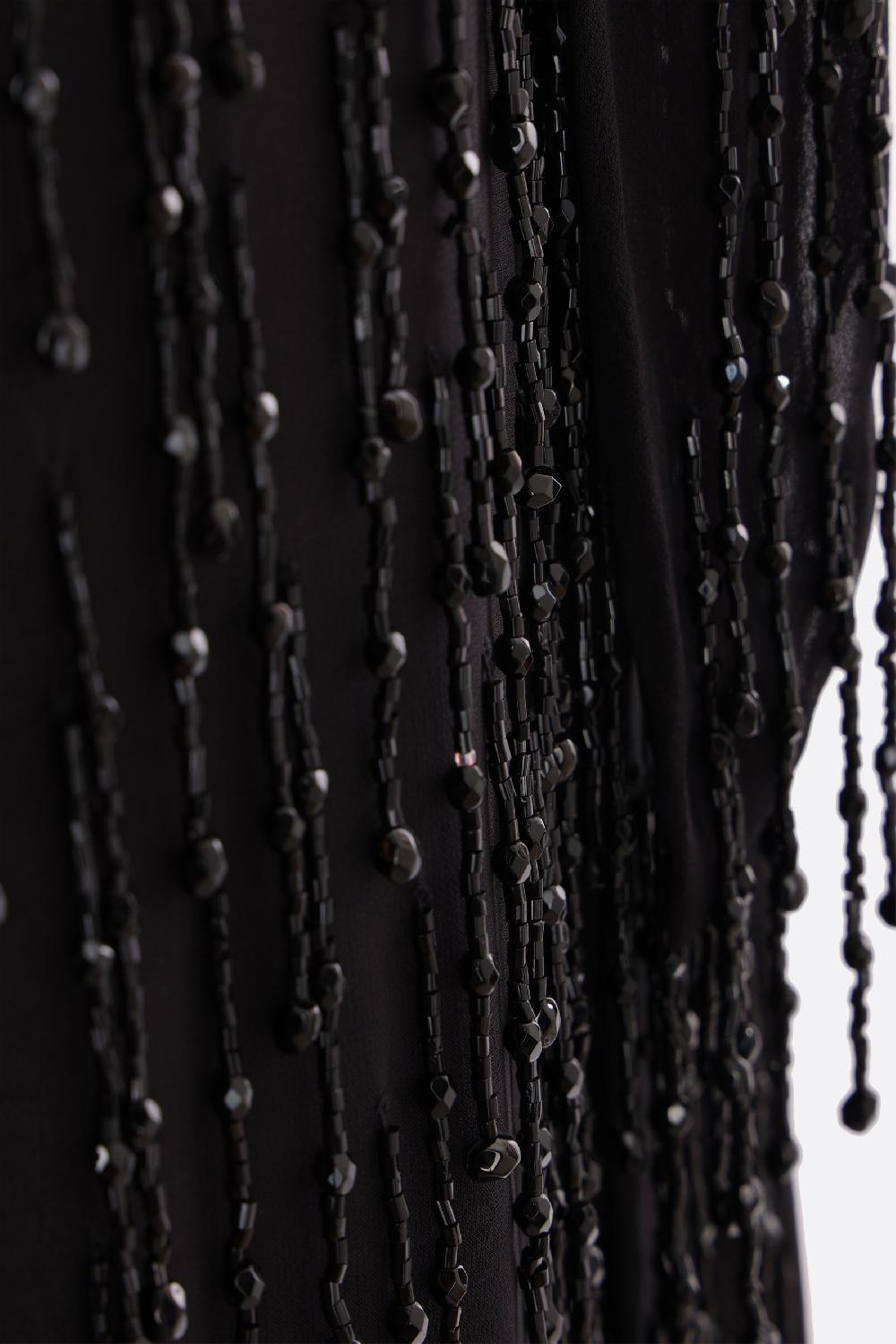 BLUMARINE Abito Smanicato In Georgette Con Frange