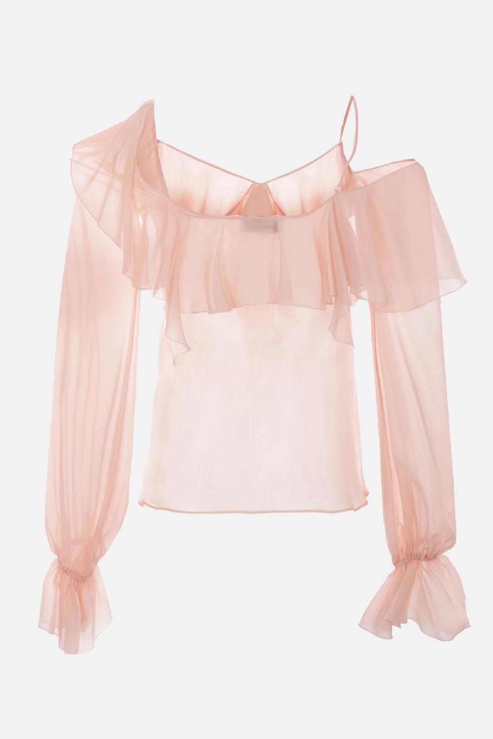 BLUMARINE Blusa In Georgette Con Volant