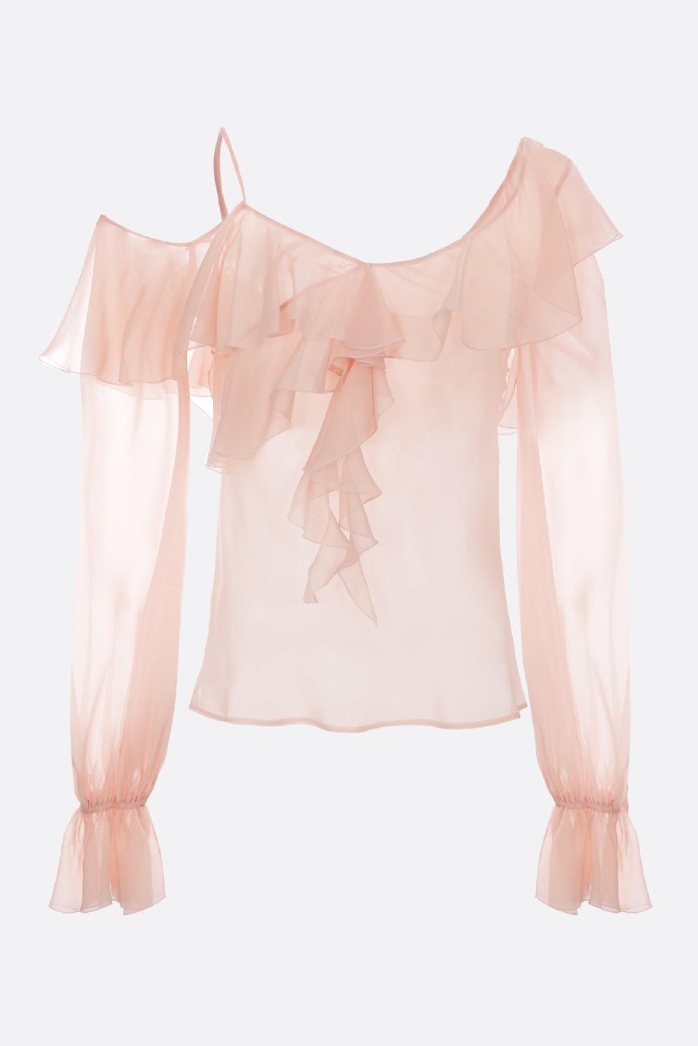 BLUMARINE blusa in georgette con volant