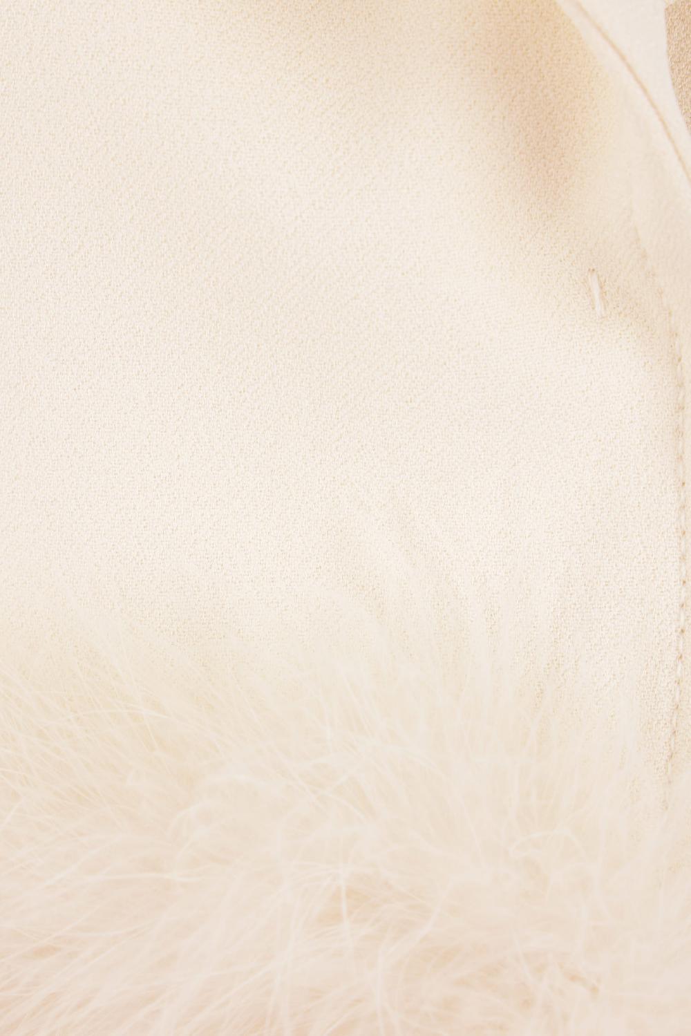 BLUMARINE Giacca Monopetto In Sablé Con Piume