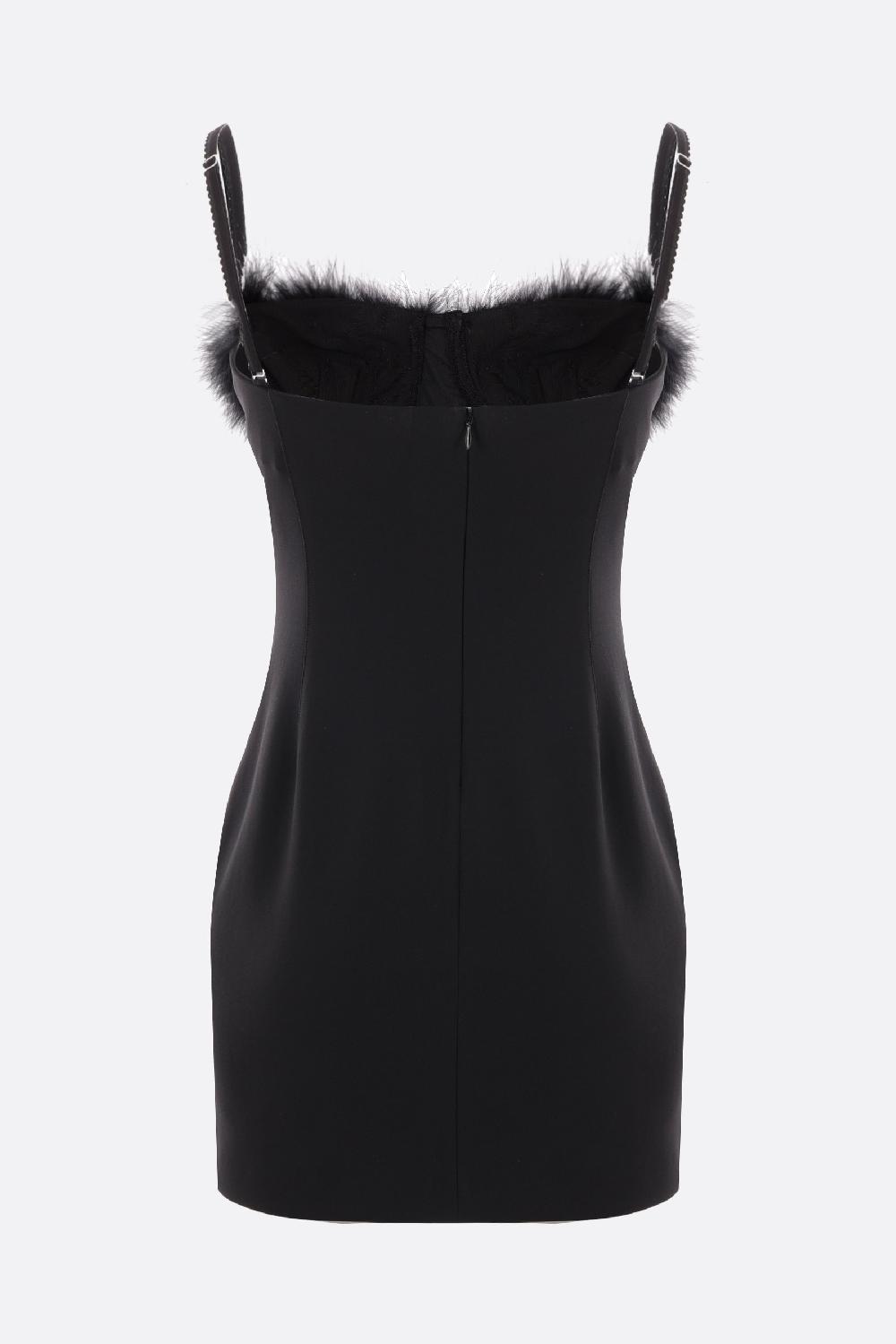 BLUMARINE Miniabito In Jersey Compatto Con Piume