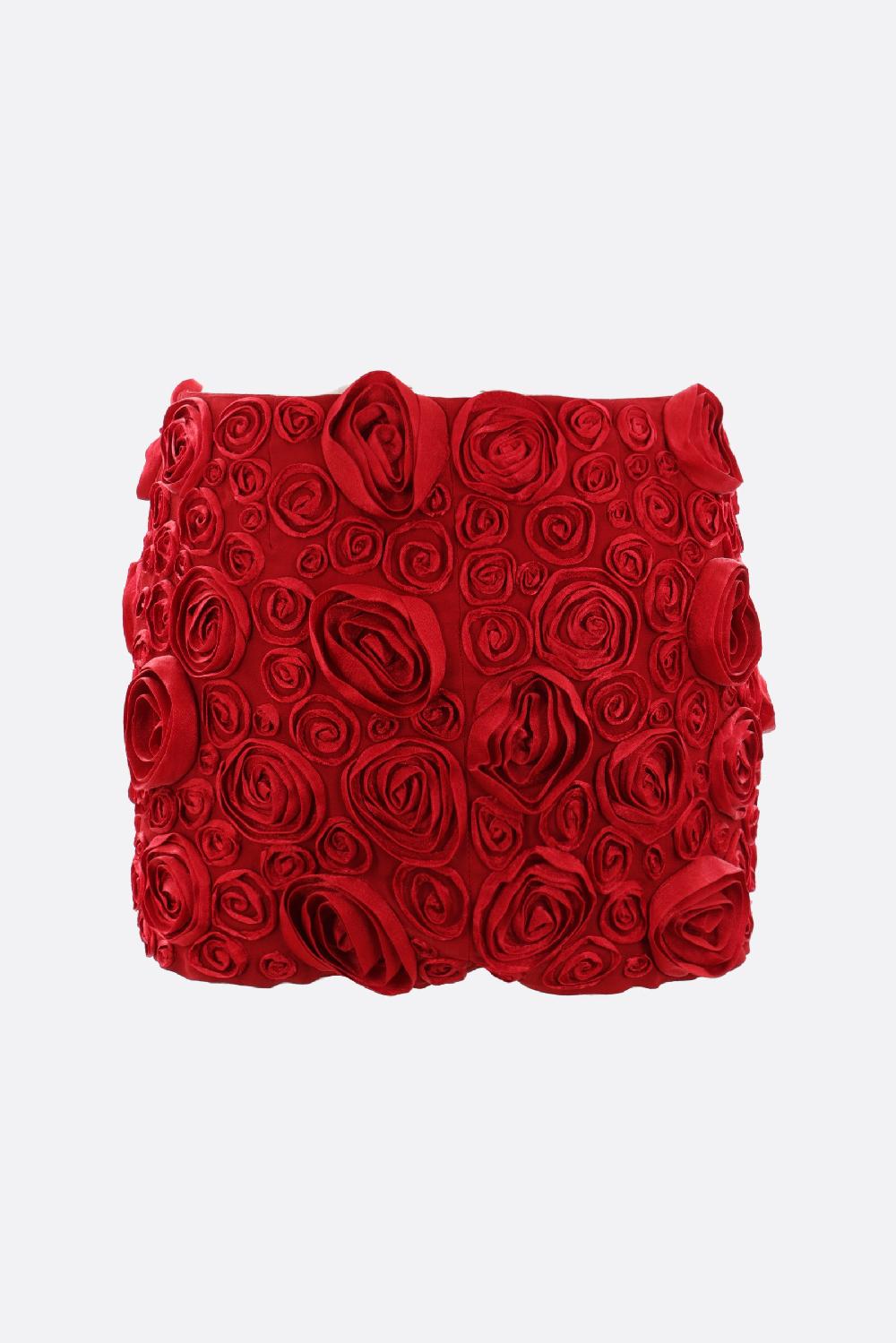 BLUMARINE Minigonna In Crepe De Chine Ricamo Rose