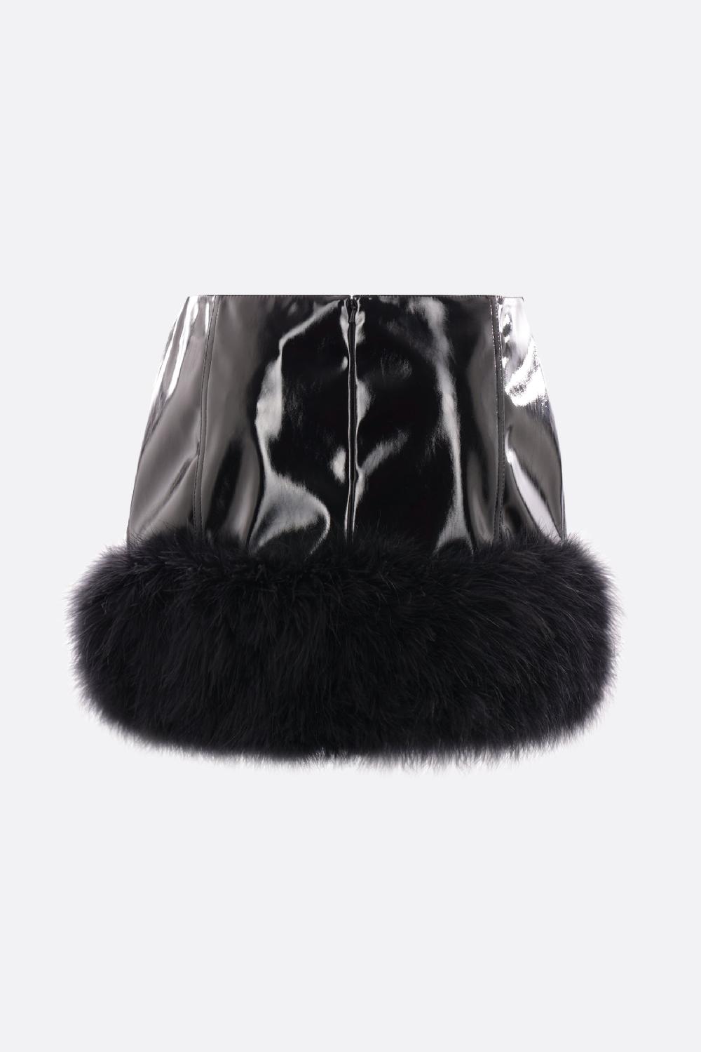 BLUMARINE Minigonna In Vinile Con Piume