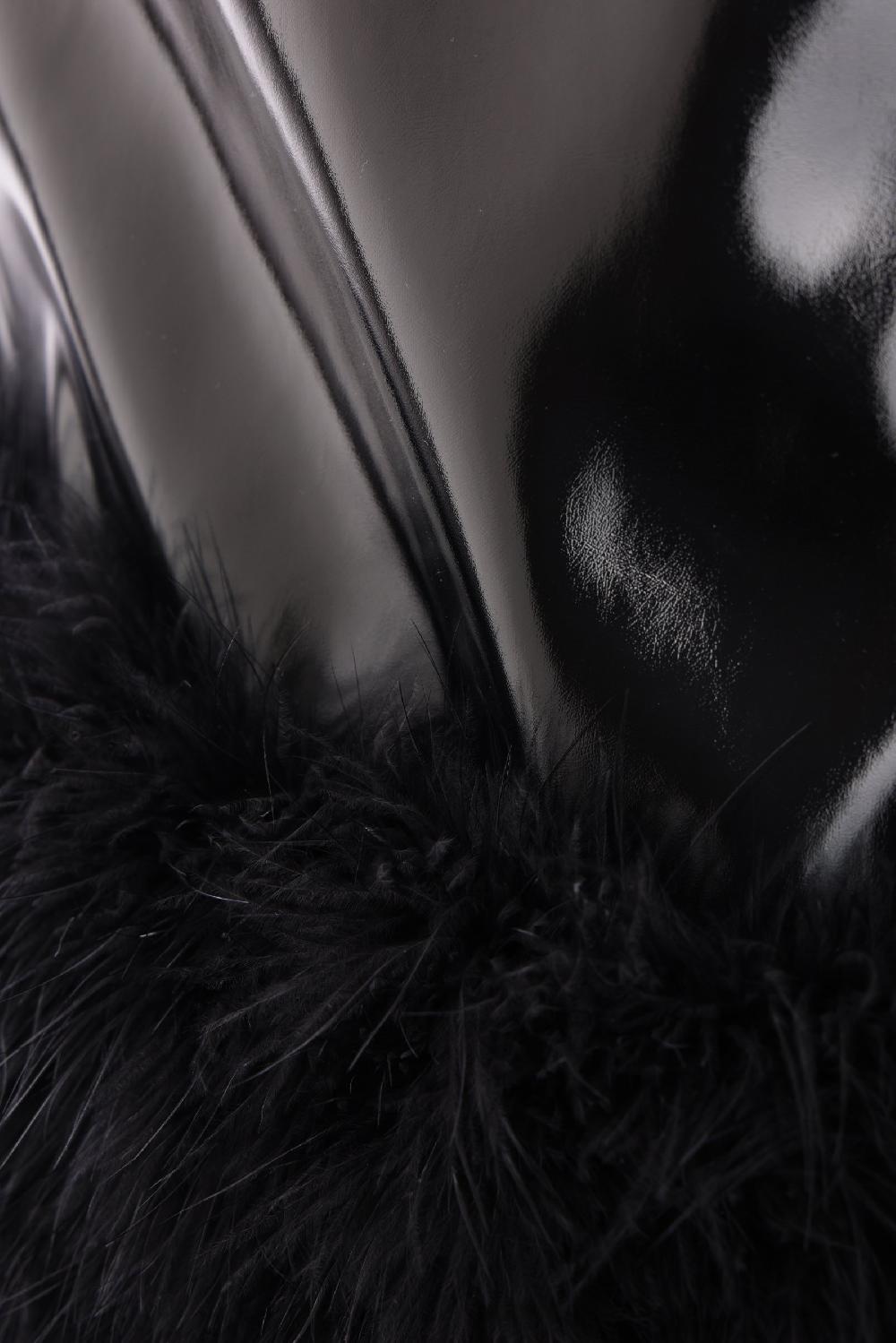 BLUMARINE Minigonna In Vinile Con Piume