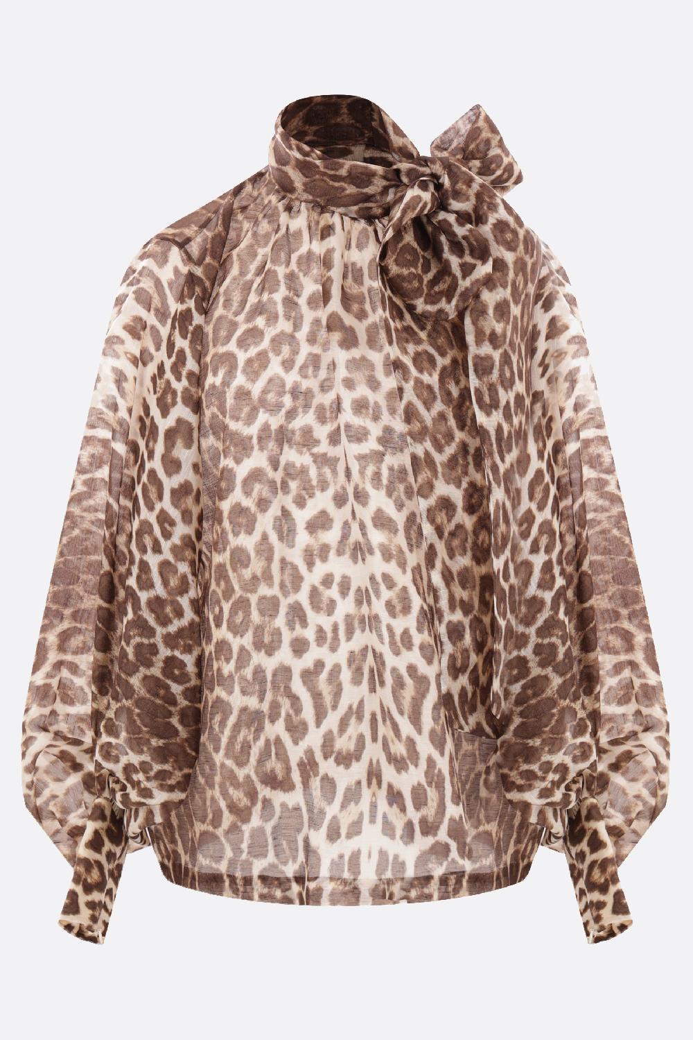 ZIMMERMANN blusa Illustration Billow in lino e seta