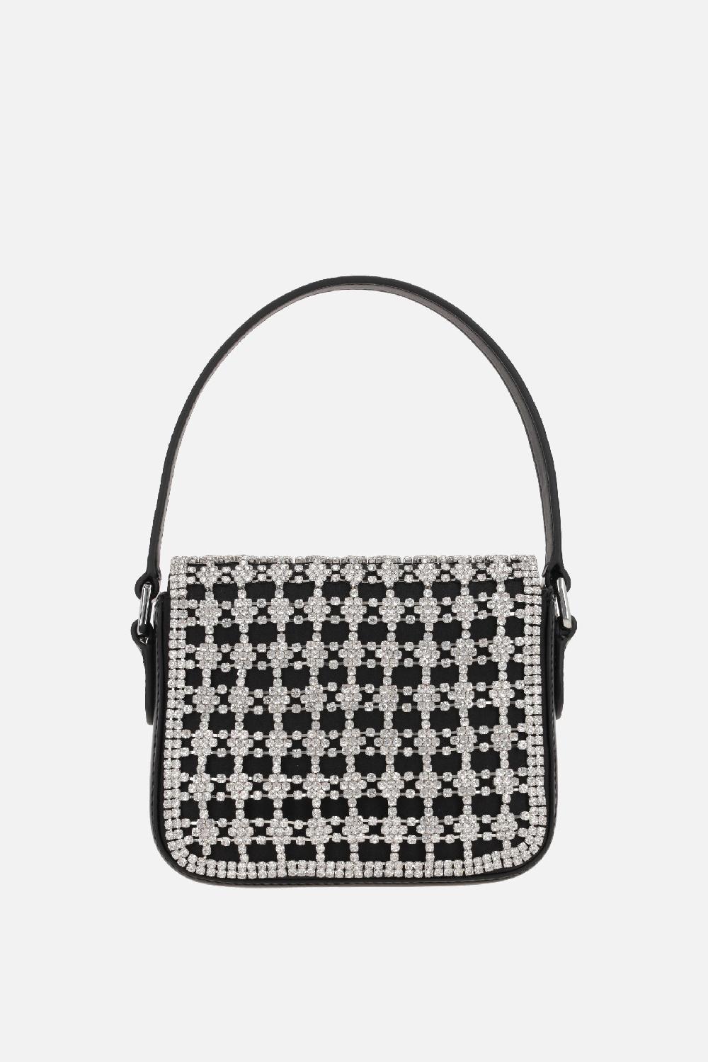 SELF PORTRAIT Borsa A Mano Crystal Micro In Pelle Lucida E Raso