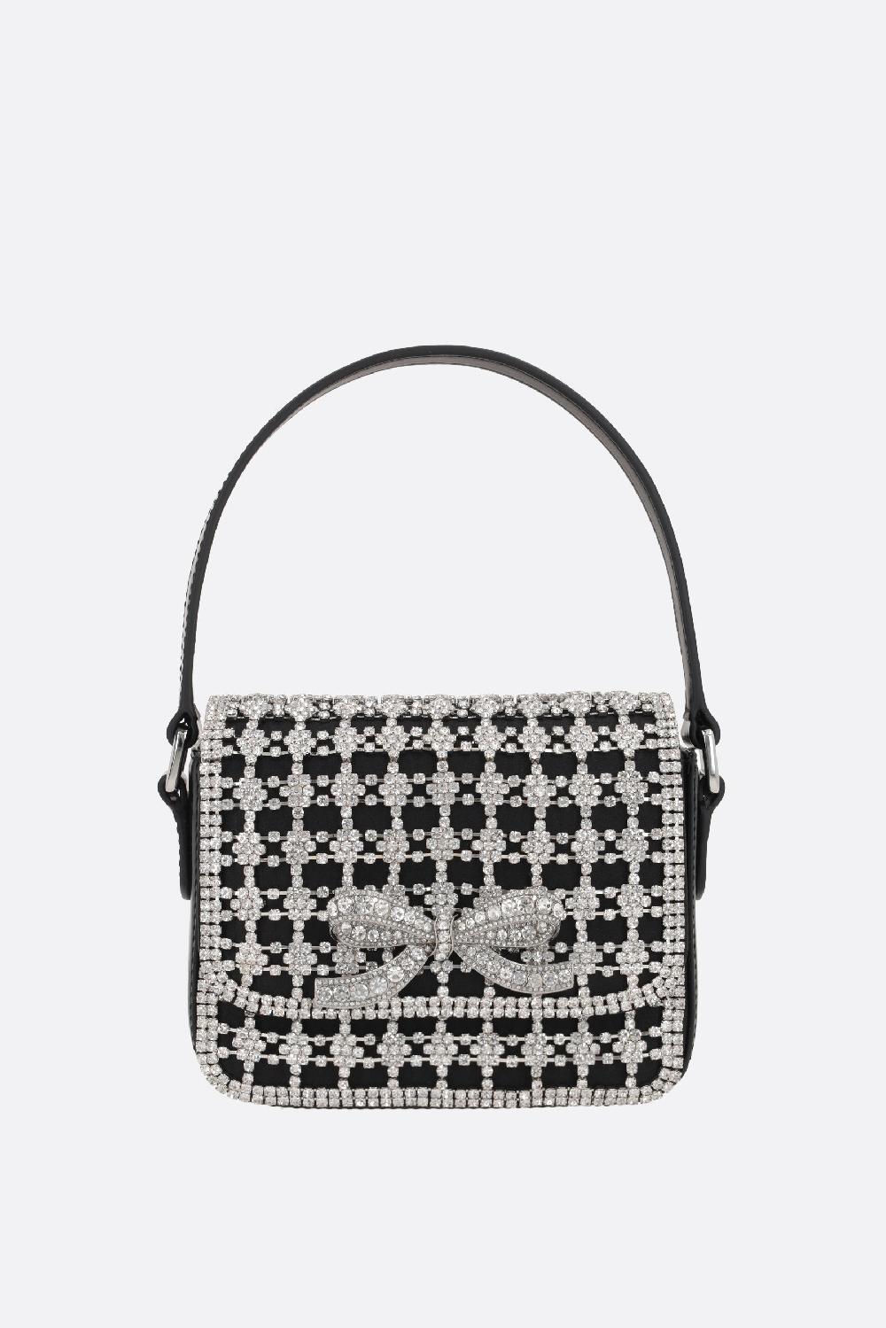 SELF PORTRAIT borsa a mano Crystal micro in pelle lucida e raso