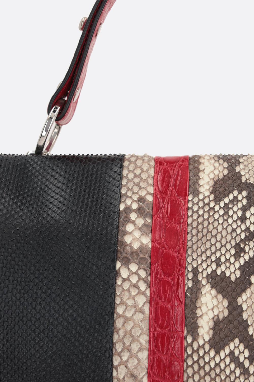 PRADA Borsa A Mano In Pelle Di Pitone E Coccodrillo