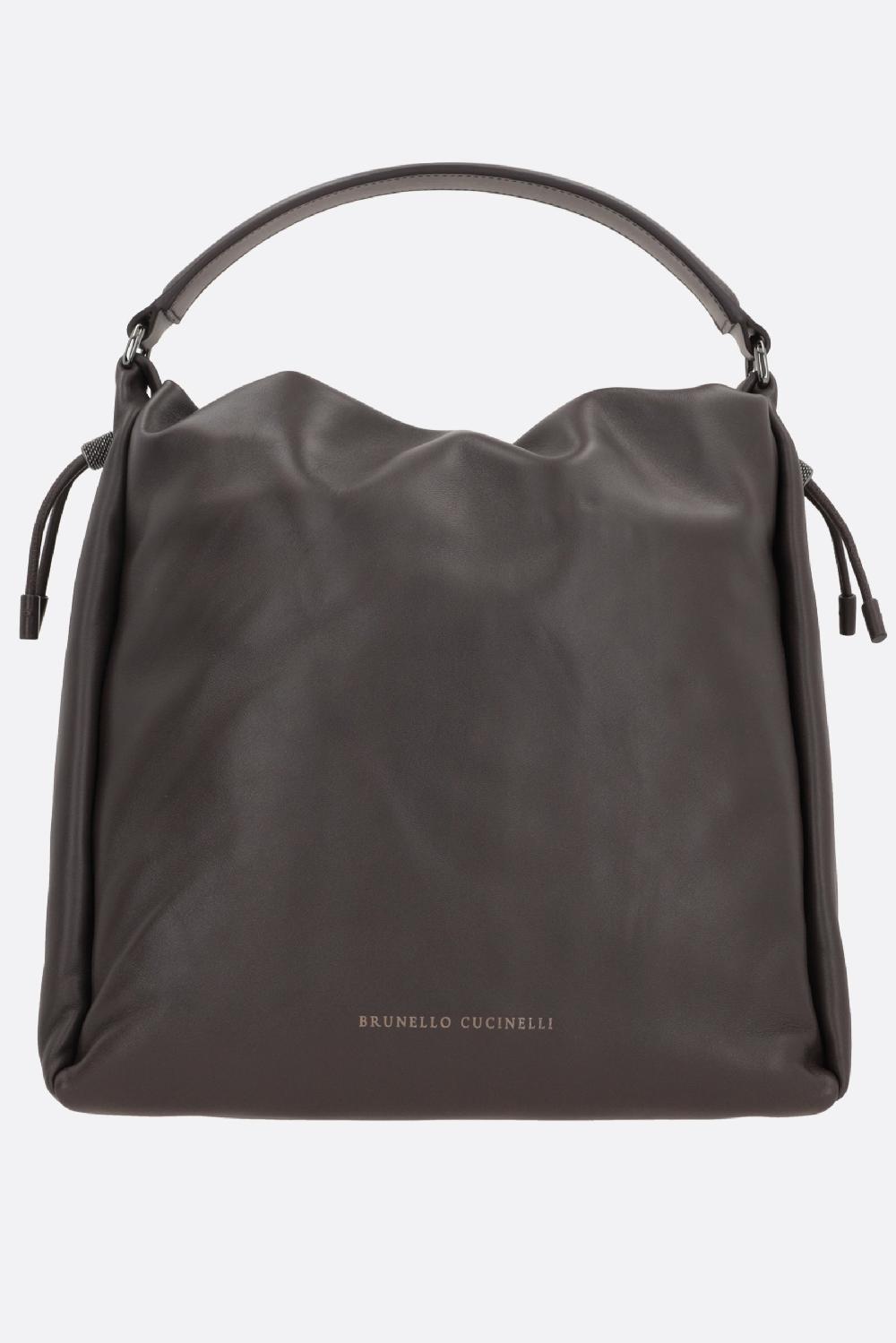 BRUNELLO CUCINELLI borsa a mano media in pelle Soft con monile