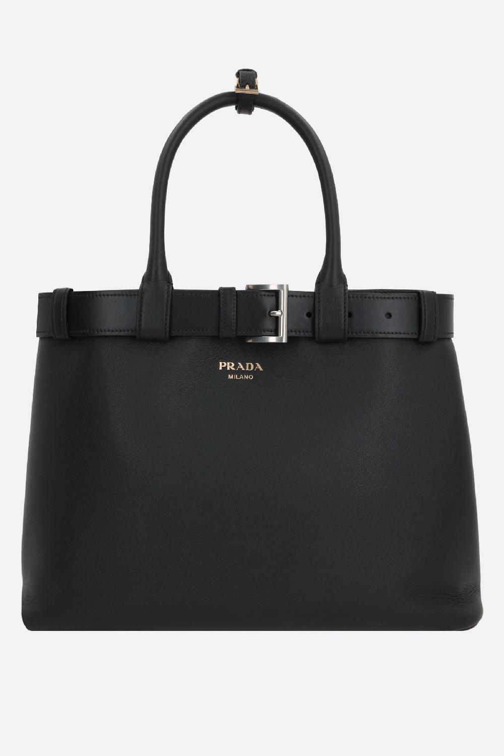 PRADA borsa a mano Prada Buckle large in pelle martellata