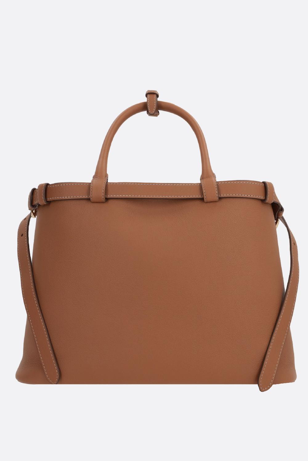 PRADA Borsa A Mano Prada Buckle Media In Pelle Martellata