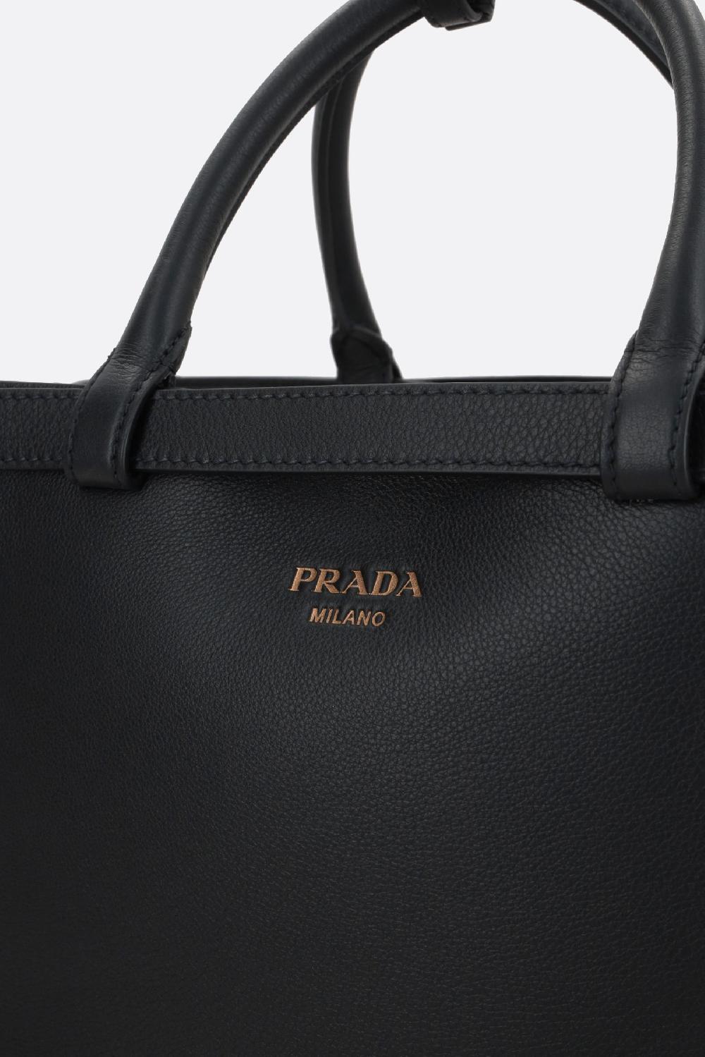 PRADA Borsa A Mano Prada Buckle Media In Pelle Martellata