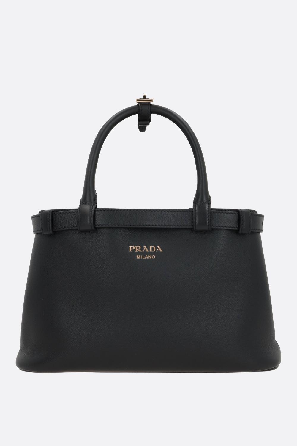 PRADA borsa a mano Prada Buckle small in pelle martellata