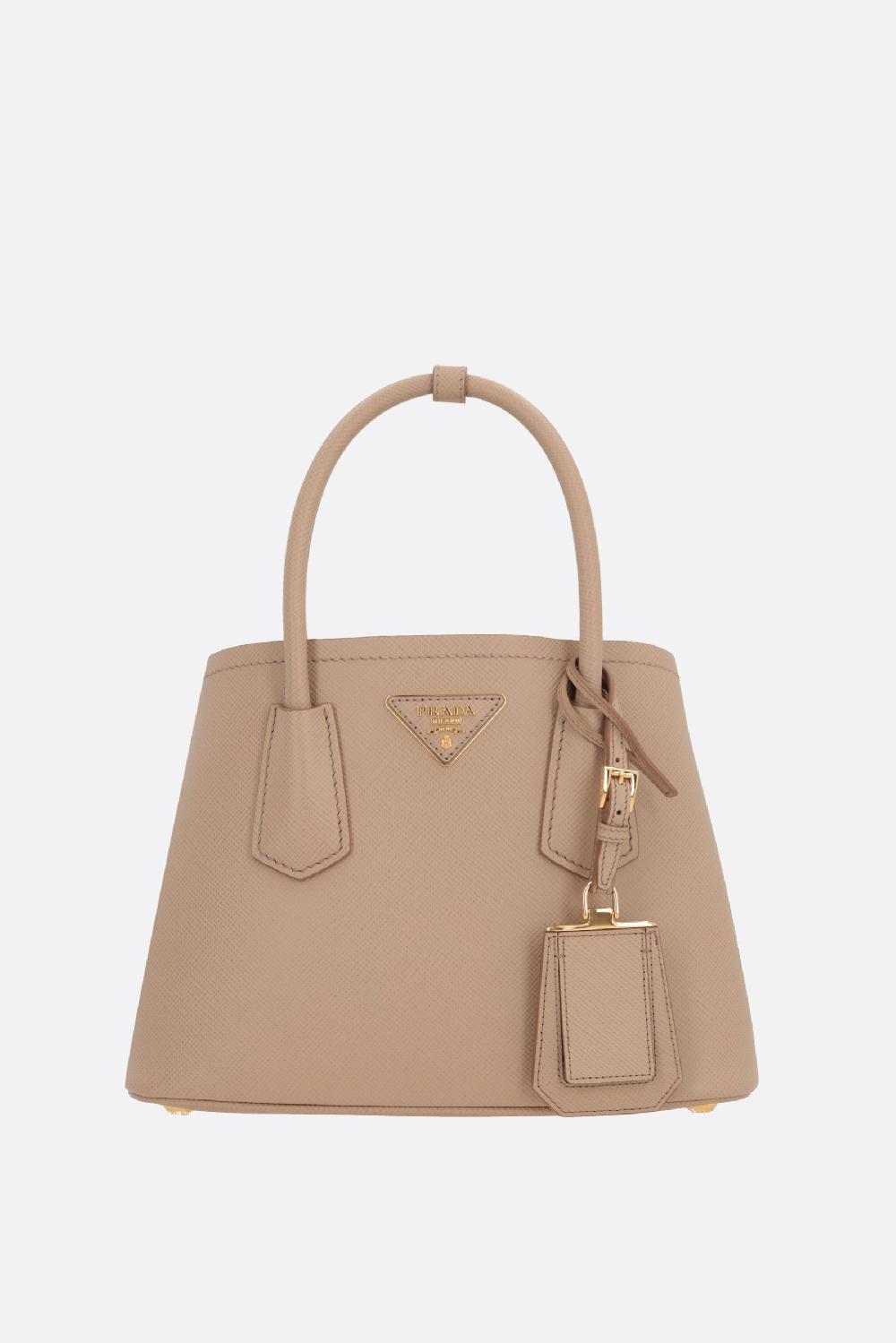 PRADA borsa a mano Prada Double mini in pelle Saffiano