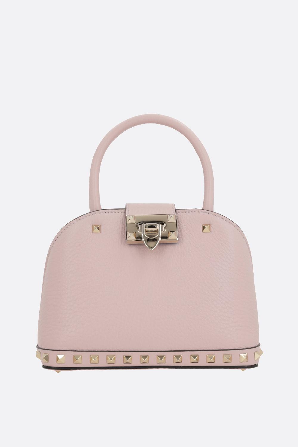 VALENTINO GARAVANI borsa a mano Rockstud Double in pelle martellata