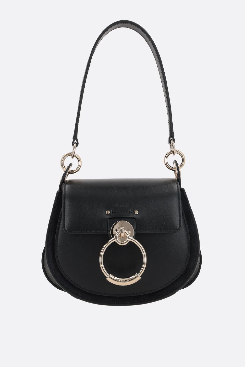 CHLOÉ borsa a mano Tess small in pelle lucida e suede