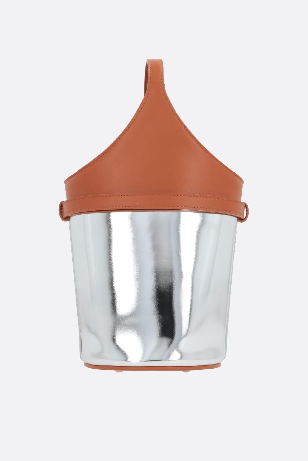 DURAZZI MILANO Borsa A Secchiello In Pelle Liscia E Laminata