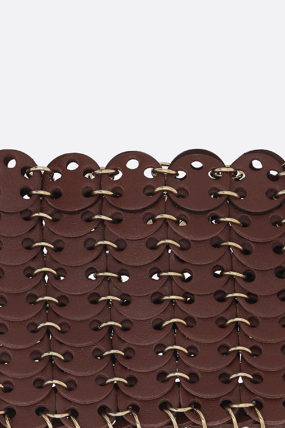 RABANNE Borsa A Spalla 1969 Nano Con Dischi In Pelle