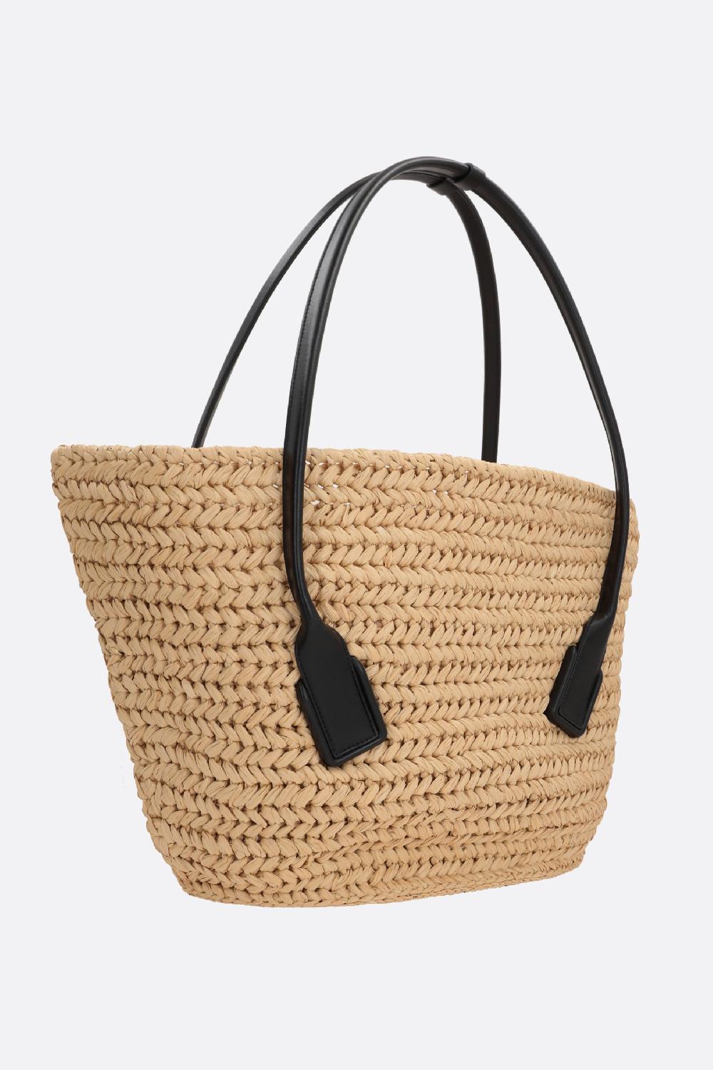 BOTTEGA VENETA Borsa A Spalla Arco Media In Crochet Di Rafia