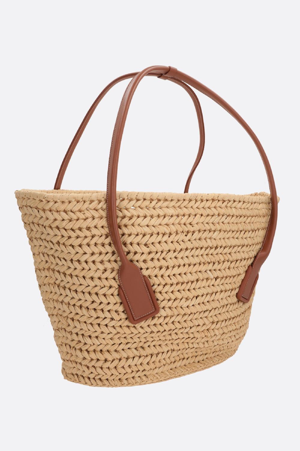 BOTTEGA VENETA Borsa A Spalla Arco Media In Crochet Di Rafia