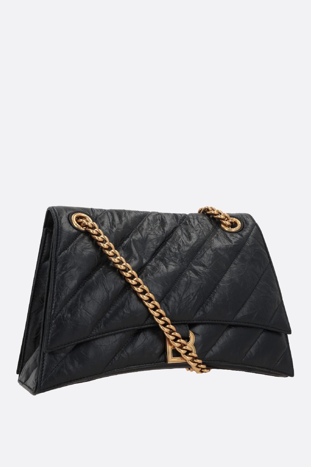 BALENCIAGA Borsa A Spalla Crush Media In Pelle Crush Matelassè