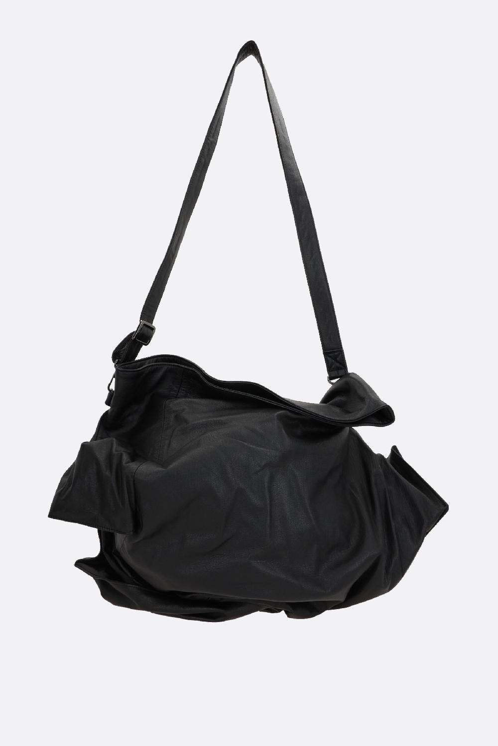 DISCORD YOHJI YAMAMOTO borsa a spalla Cubic in pelle martellata