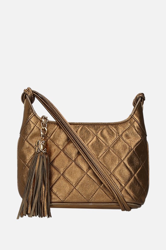 CHANEL VINTAGE WOMAN borsa a spalla in pelle matelassé con dettaglio Doppia C