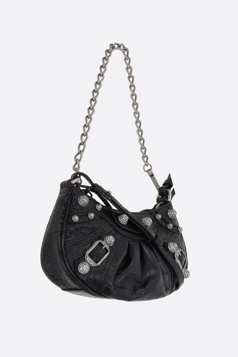 BALENCIAGA Borsa A Spalla Le Cagole Mini In Pelle Stampa Coccodrillo