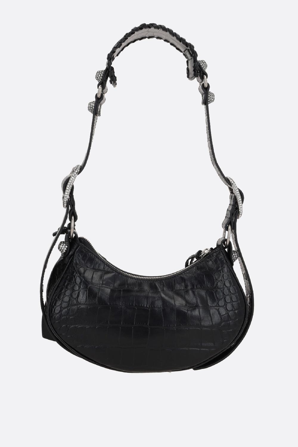 BALENCIAGA Borsa A Spalla Le Cagole XS In Pelle Stampa Coccodrillo