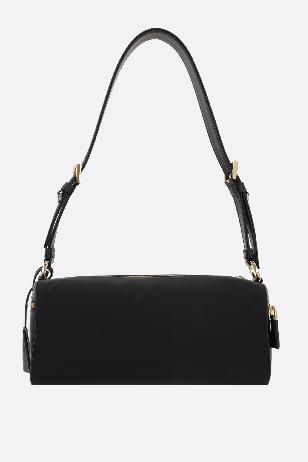 PRADA Borsa A Spalla Media In Re-Nylon E Pelle Liscia