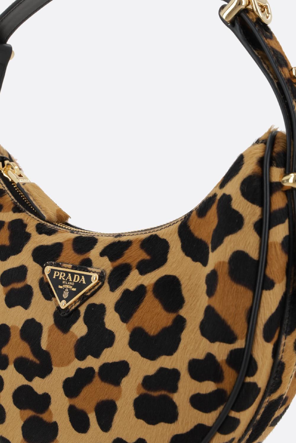 PRADA Borsa A Spalla Prada Arqué In Cavallino Stampa Leopardo