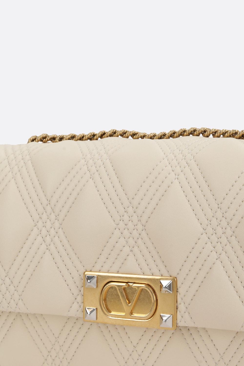 VALENTINO GARAVANI Borsa A Spalla Quiltie 67 Media In Nappa Matelassé