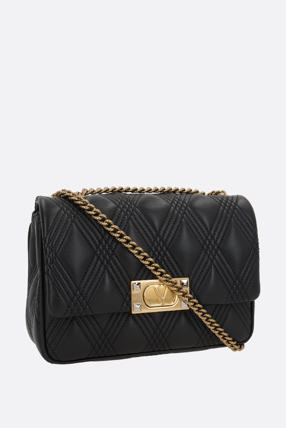 VALENTINO GARAVANI Borsa A Spalla Quiltie 67 Media In Nappa Matelassé