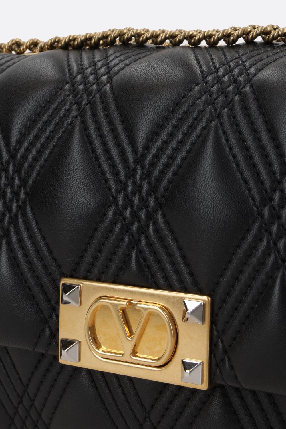 VALENTINO GARAVANI Borsa A Spalla Quiltie 67 Media In Nappa Matelassé