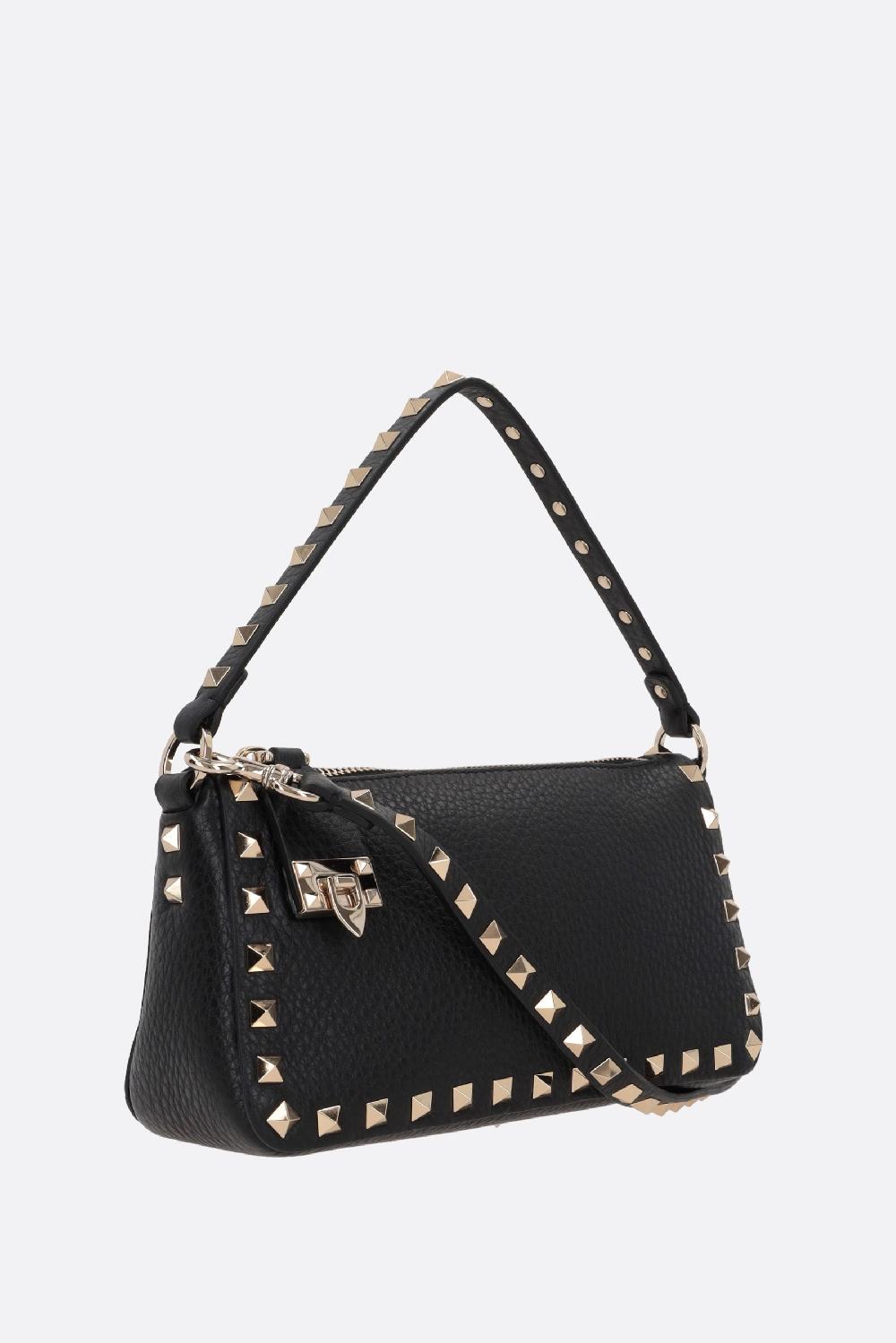 VALENTINO GARAVANI Borsa A Spalla Rockstud Small In Pelle Martellata