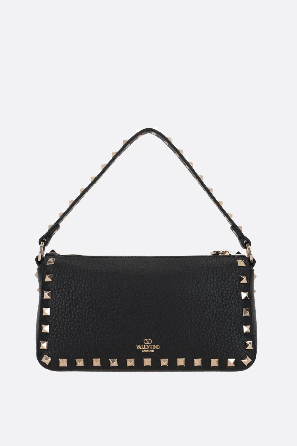 VALENTINO GARAVANI Borsa A Spalla Rockstud Small In Pelle Martellata